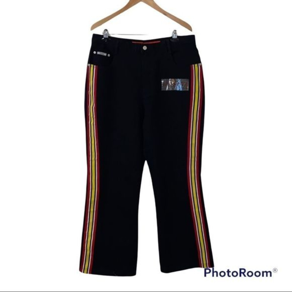 Revolt‎ racing striped wide leg vintage denim jeans